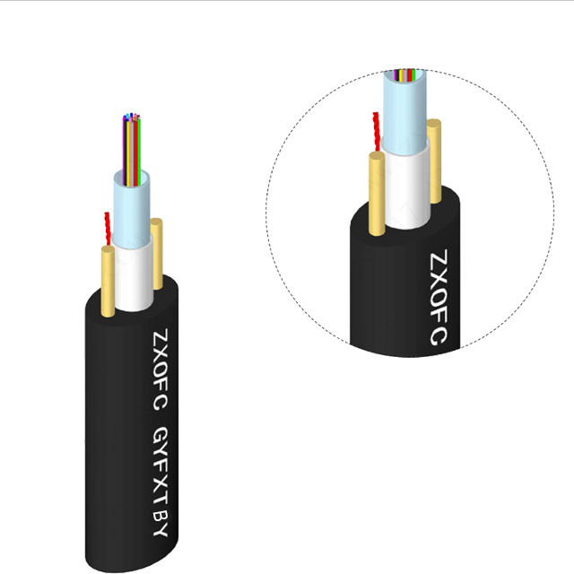 Quality Non Metal GYFXTBY FRP Center Fiber Optic Cable Double Parallel MDPE for sale