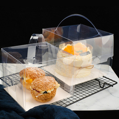 Quality 130*150*150mm Plastic Dessert Takeaway Boxes Transparent Cupcake Box for sale