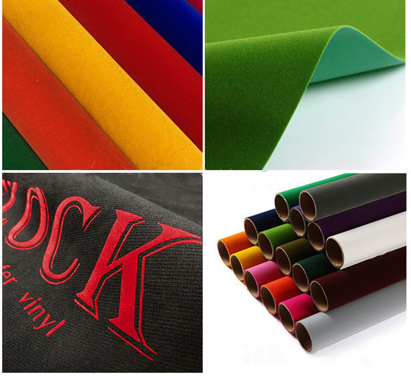 Quality Stretchable Vinyl Flock Heat Transfer Film Roll 230 Micron For T-Shirt And Textile for sale