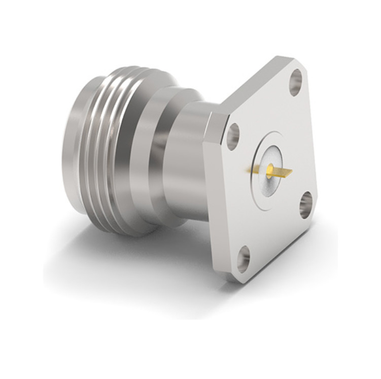 Quality 18GHz, N Type Jack(Female) Straight Connector, 4-Hole Flange(17.5mm*17.5mm), Stainless steel for sale