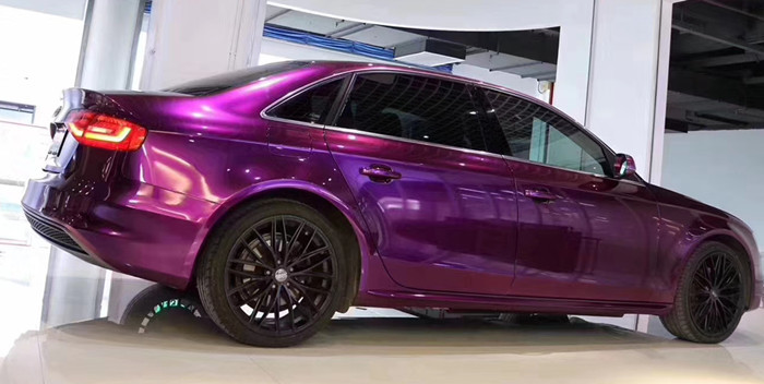 Quality Vehicle Imperial Glossy Purple Car Wrap Air Release Salt Spray Resistant for sale