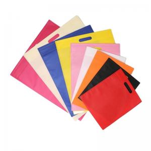 China Nice Design Hot Sell Eco-Friendly Shopping Bag Spun Bond Non Woven Fabric TNT T-Shirt Bag W-Cut Bag on sale