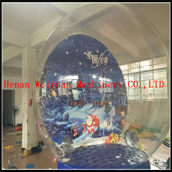 4M inflatable transparent snow globe for exhibition/Inflatable Christmas Snow Globe