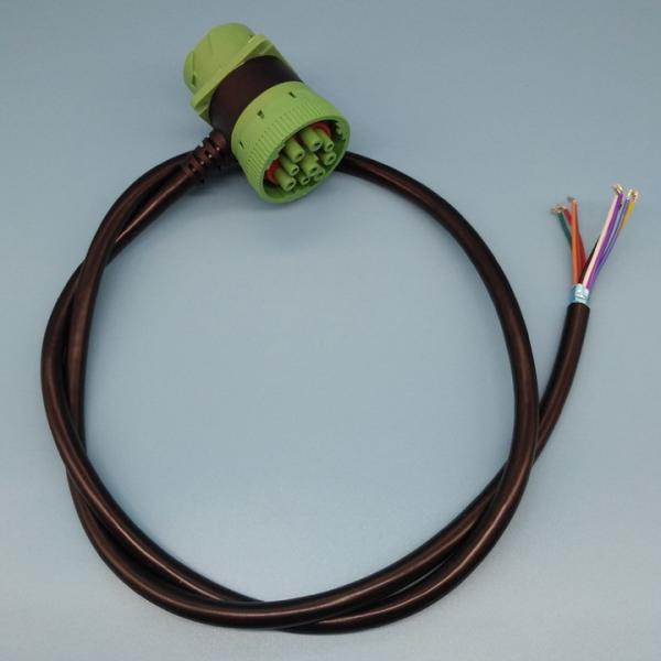 Buy J1939 Deutsch 9-Pin Green Female and Male Pass-through to Open End Cable at wholesale prices