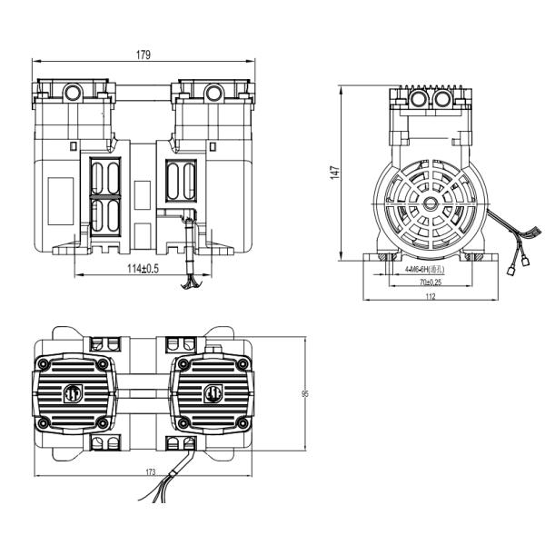 GSE Compressor Oilless For 3L Oxygenerator 245W