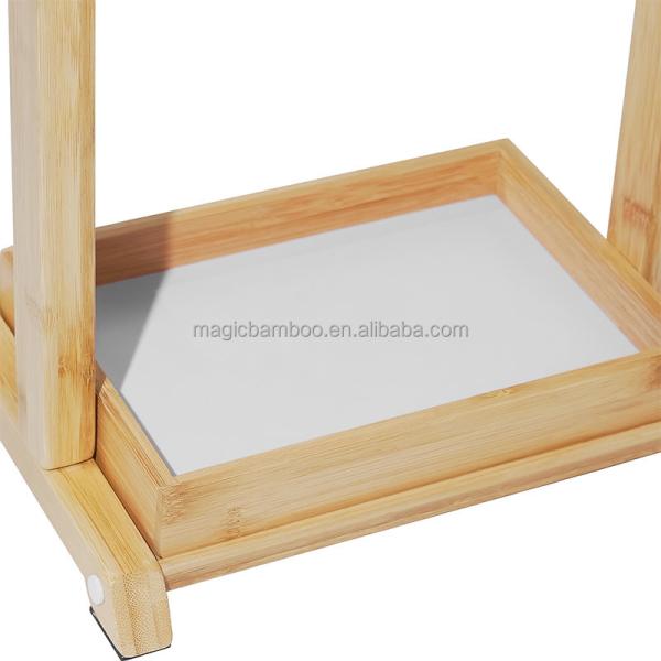 Sustainable Bamboo Hand Towel Holder Stand for Small Bathroom and Kitchen Countertops