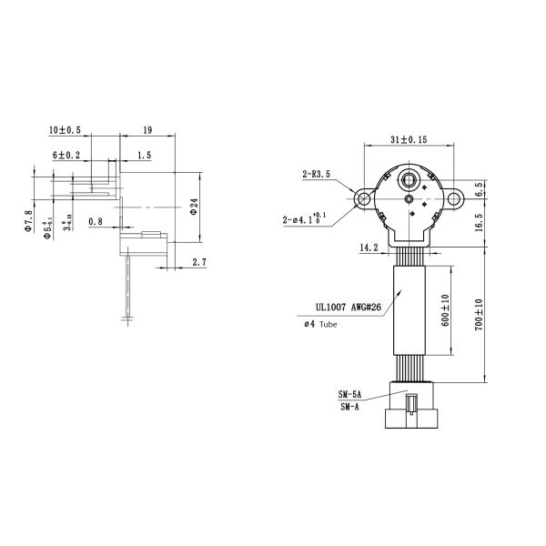 24MM Dc Gear Reduction Stepper Motor Gear Reducer 24byj48 For Electronic Instruments