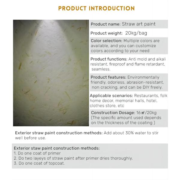 Brush Application Method Custom Ecological Straw Paint for Eco-Friendly Rammed Earth