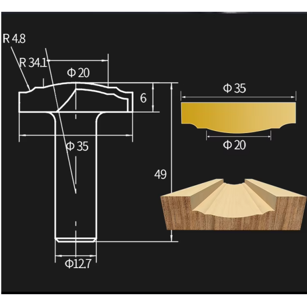 65Mn ISO9001 Certified Cabinet Miter Router Bit with Bowl Groove for Woodworking Milling Cutter