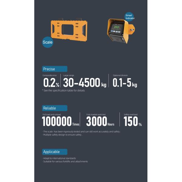 LED Display Digital Forklift Scale Range 30-4500kg with 1 Kg Accuracy