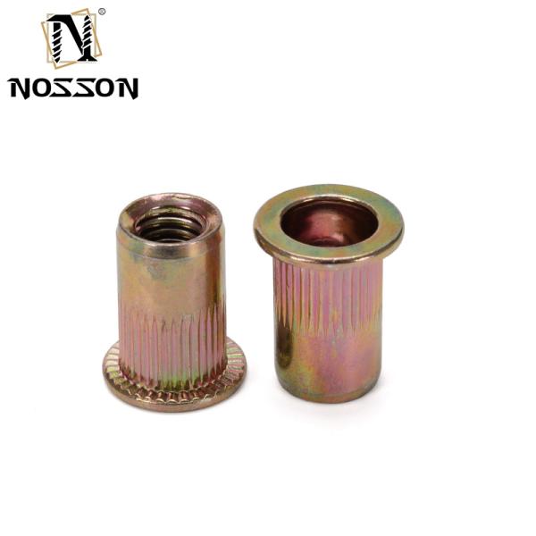 Customized Metric Closed End Revit Nut/Rivet Insert M6 Stainless Flat Head Carbon Steel Blind Rivet Nut ZINC PLATED Finish