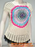 Ladies' elegant heart pattern pullover O neck long sleeve knitwear stylish