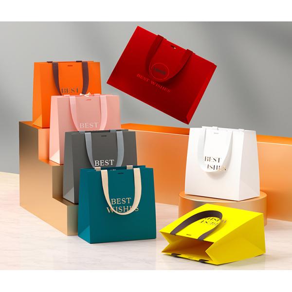Offset Custom Printed Paper Bags Recyclable Ivory Board Paper