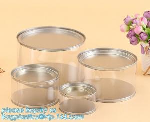Quality PET Jar 85mm neck size food grade clear PET plastic Can screw type with aluminium easy open endsPackaging plastic can 25 for sale