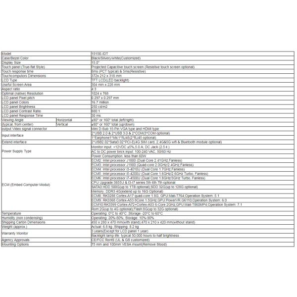 Waterproof Intel Core Integrated Pos Terminal