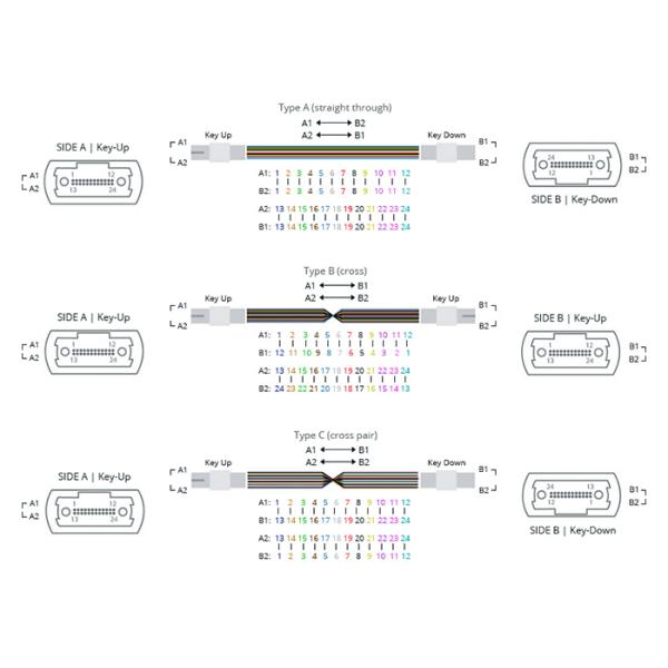 Amored MTP Trunk Cable OM3 / OM4 12 / 24 Fibers 50 / 125μm MTP Female Aqua Steel Kevlar Rugged Shell For 40G / 100G