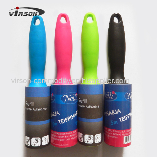 Colorful Handle Disposable Sticky Plastic Lint Roller For Cleaning Clothes Cleaning Pets Hair Cleaning Carpet