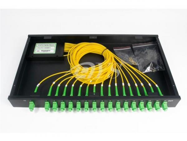 Buy SC/APC 1*16 PLC Optical Fiber Splitter Rack Mount Box Low Excess Loss at wholesale prices