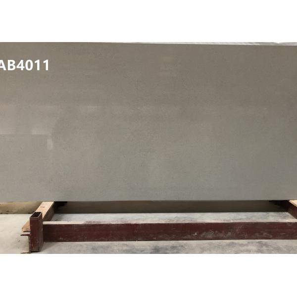 Non Toxic Grey Quartz Stone Brushed Finish For Kitchen Countertop Vanity
