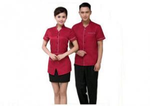 Quality Custom Color Restaurant Staff Uniform , Side Open Bar Staff Uniforms For Waitress for sale