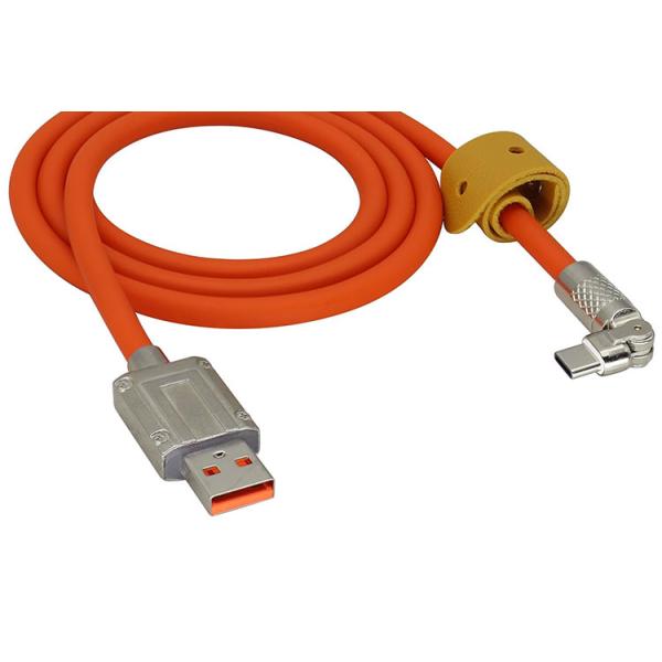 180 Degree Rotating Fast Charging 120w 6A Silicone USB Micro Type C Cable for Android Mobile Phone