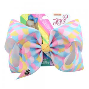 China 7 inches New Fashion Handmade Jojo Bows Kids Clip Hair Accessories For Baby on sale
