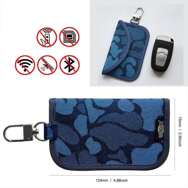 Light Weight Faraday Key Fob Protector Denim For Remote Control Entry System