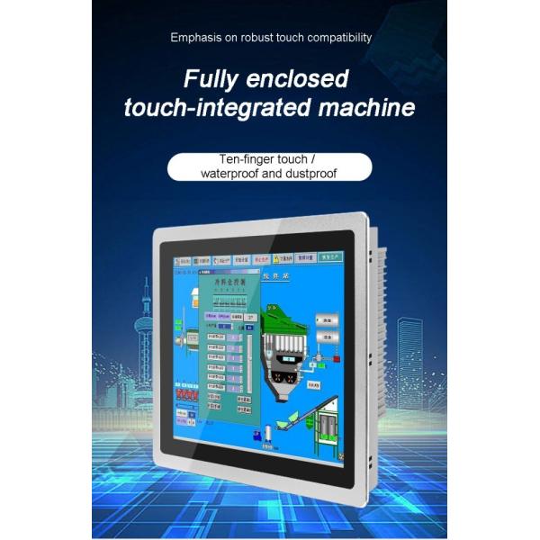 3mm Slim Bezel Aluminum Frame 15-inch Industrial All-in-one Computer Fanless Panel PC with Resistive Touch Screen True Flat X86