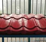Red Coloured Corrugated Roofing Sheets , Ornament GI Colour Coated Roofing