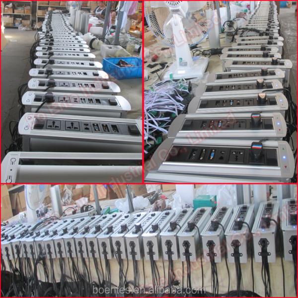 CE Approved Desktop Flip Socket/Motorized Pop Up Power Plug with US Outlet