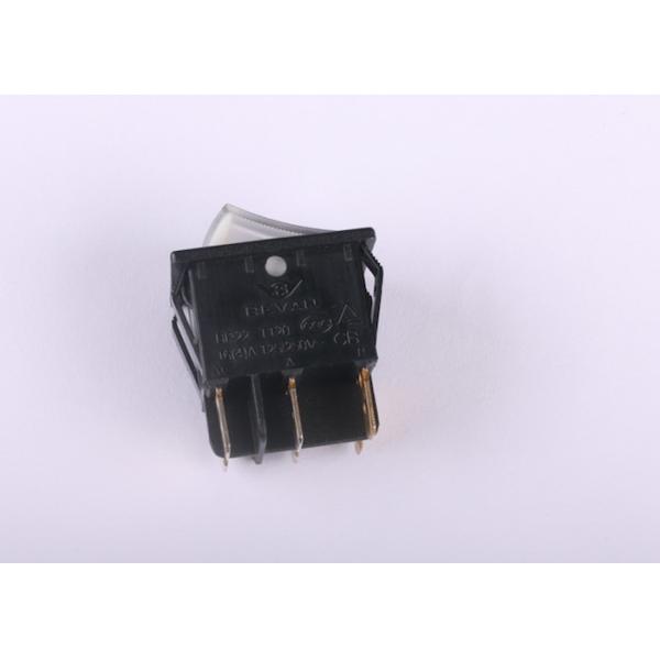 6 Pins Black SPDT Illuminated Small Rocker Switch For Communication Equipment