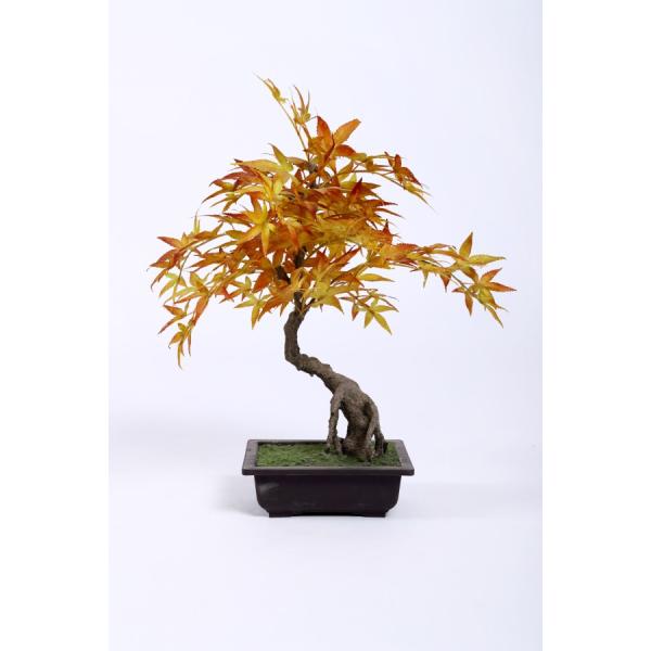 Red Maple Bonsai Tree Hand Crafted Silk High End Botanical Components