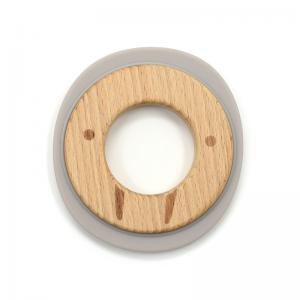 China Grey Walrus Shaped Silicone Beech Wooden Teething Rings BPA Free on sale