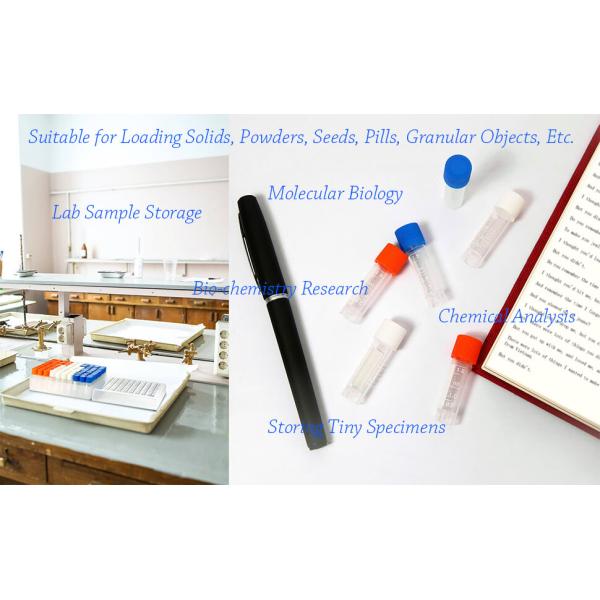 2ml Plastic Small Vials With Screw Caps Sample Tubes Cryotubes,PP Material, Free From DNase, RNase, Human DNA