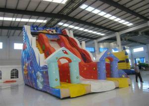 Quality Spaceship themed inflatable high dry slide Top hot sale blue inflatable high slide for sale