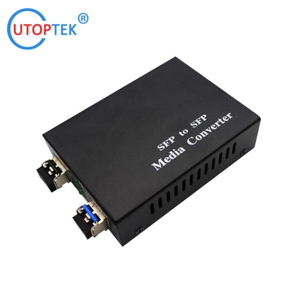 10/100/1000M SM to MM media converter, 2*SFP port, External DC5V power supply