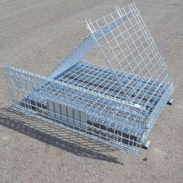 Stackable Design Wire Mesh Cages Containers Rust Proof With 500-1000KG Capacity