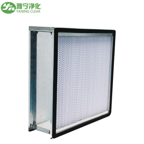 Fiberglass Air Filter Media Deep Pleated HEPA Filter With SS Frame / Aluminum Separator