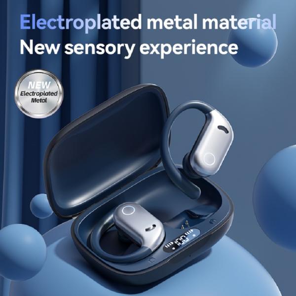 ETEK Waterproof LED Display Earphones, Bluetooth 5.4 , 50mAh earphone cell + 300mAh case (protective board), F14.2 speaker