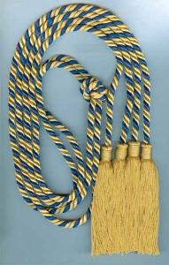 China 52 Inches two soft multi color rayon honor cords with 4 inches tassels on both ends on sale