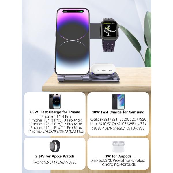 3 In 1 Metal Wireless Charging