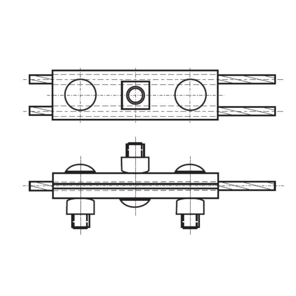Durable 3 Bolt Guy Clamp Parallel Groove Clamp Hot Galvanized
