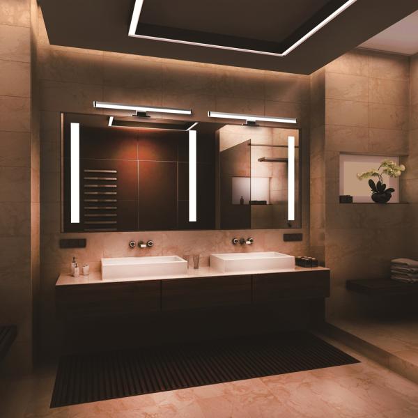 350mm IP44 Warm White Mirror Light 6W Bluetooth Milky PC Diffuser