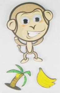 China Book Decor Cute Baby Monkey Stickers , Zoo Animal Print Kids Cartoon Stickers  on sale