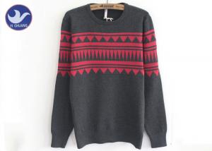 China Jacquard Pattern Men'S Knit Pullover Sweater Crew Neck Long Sleeves OEM Service on sale