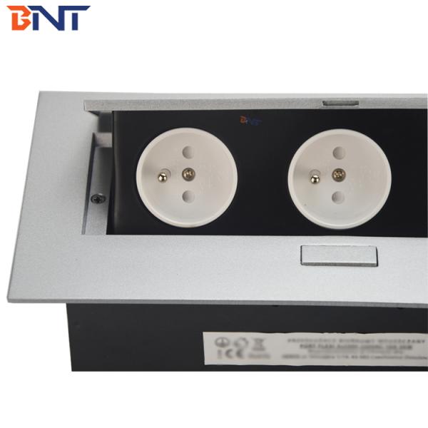 The Silver Oval Corner Pop-Up Socket Zinc Alloy Panel With Three French Power Interface BD613