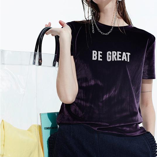 Buy 2019 New Arrival Summer Velvet Clothing T Shirt For Women at wholesale prices