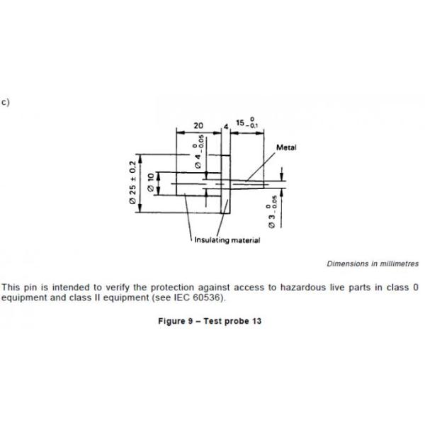 IEC61032 Fig. 9 Short Test Probe Pin