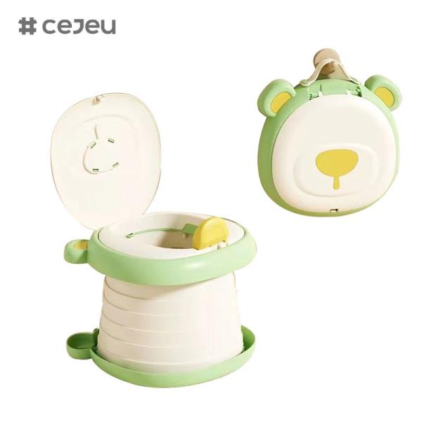 6921Folding toilet,Bear shape,One key folding/portable toilet/Quick storage/Easy to clean/With drawstring bag