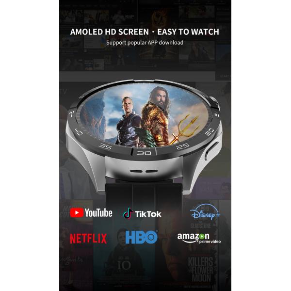 4G Smart Watch Global Call SC8541E 4-core CPU Android 8.1AMOLED Screen 780mAh Battery